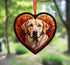 Labrador Yellow Glass Effect Heart Suncatcher